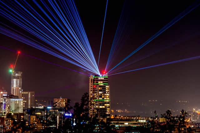 Laser Light City - an interactive light installation.