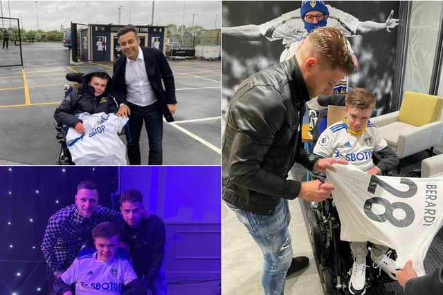 To their amazement, just minutes before they were going to leave, club owner Andrea Radrizzani and Victor Orta came outside with a matchday shirt to thank them for their support.