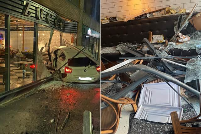 Zucco shared pictures of its smashed up restaurant on social media