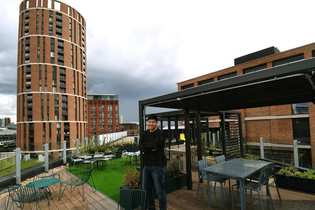 Pictured general manager Johnathan LLoyd on the roof terrace at Mustard Wharf.
Photo: Jonathan Gawthorpe