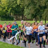 Pictured: The warm-up from Bramham Park Fun Run 2019.