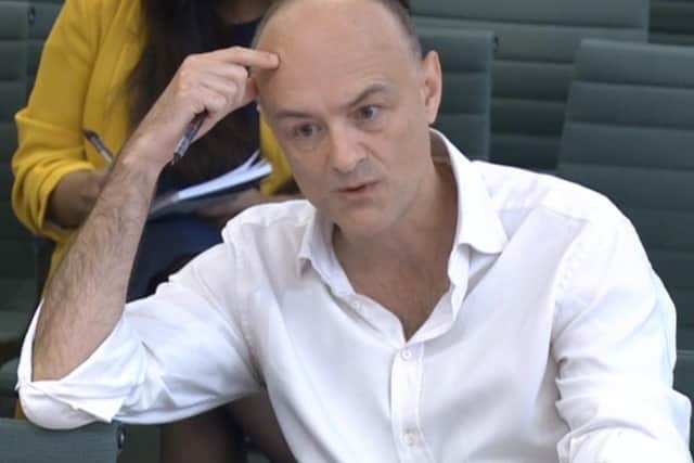 Dominic Cummings, former Chief Adviser to Prime Minister Boris Johnson, giving evidence to a joint inquiry of the Commons Health and Social Care and Science and Technology Committees. Picture: PA Wire