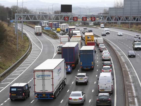 A man was punched in the face during a road rage incident on the M62 in Leeds. Stock photo of M62.
