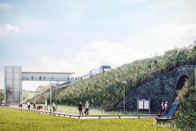 A CGI image showing what the new White Rose railway station could look like.