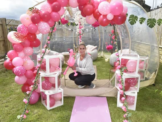 Hayley O Brien, 35, launched her bell and bubble tent business in June 2020
