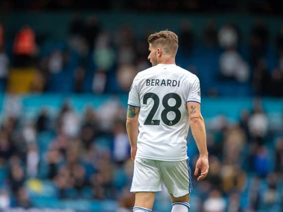 Leeds United defender Gaetano Berardi during his final appearance for the club. Pic: Bruce Rollinson