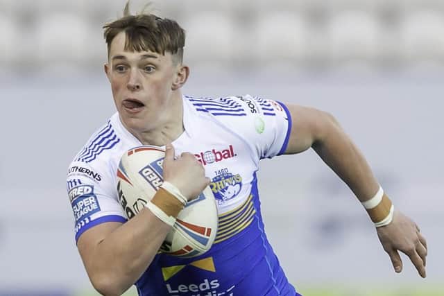 Some Rhinos fans would like to see youngster Jack Broadbent reprise his full-back role. Picture: Allan McKenzie/SWpix.com.