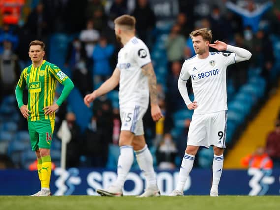 FIERCE DEFENCE - Leeds United supporters have made clear what they think of Gareth Southgate's decision not to include Patrick Bamford in his 33-man provisional squad for the Euros. Pic: Getty