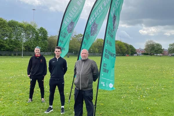 The coaches at Holbeck Moor FC, who will run the sessions on a pay-as-you-feel basis