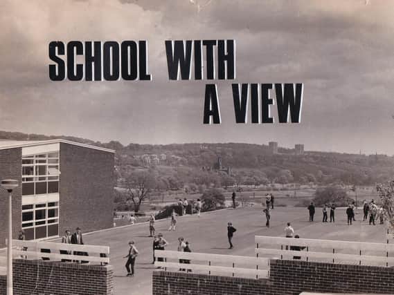 The view from the playground at St Benedict's R.C. Secondary School in June 1966.