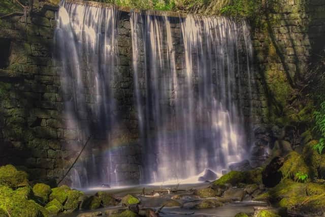The waterfall at Derrydiddle Mill, Otley (photo: Hollie Rushton).