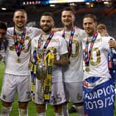 SPECIAL GROUP - Barry Douglas, right, was one of the leaders in the Leeds United dressing room along with this group of Championship winners. Pic: PA