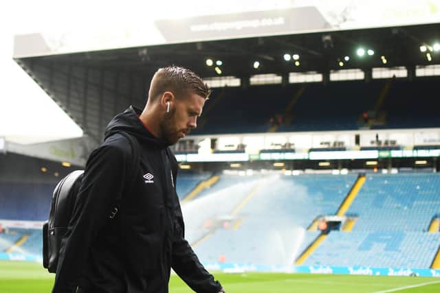 ALMOST THERE: Former Leeds United defender Pontus Jansson, pictured on his return to Elland Road with Brentford, is now just one game away from achieving his Premier League dream with the Bees. Photo by George Wood/Getty Images.