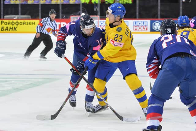 ON TARGET: Maltby-born Liam Kirk scored for GB in the 4-1 defeat to Sweden, making him the tournament's top goalscorer with five to his name. Picture: Dean Woolley.