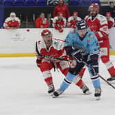 TOP MARKS: Kieran Brown, seen in action for Sheffield Steeldogs during the 2019-20 NIHL National season, is tipped to be a star turn for Leeds Knights by team-mate Joe Coulter. Picture courtesy of Cerys Molloy.