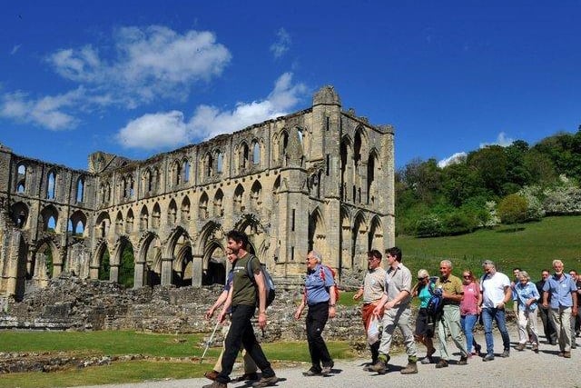 Rievaulx, near Helmsley, was the first Cistercian abbey founded in the north of England, and its ruins remain impressive today.