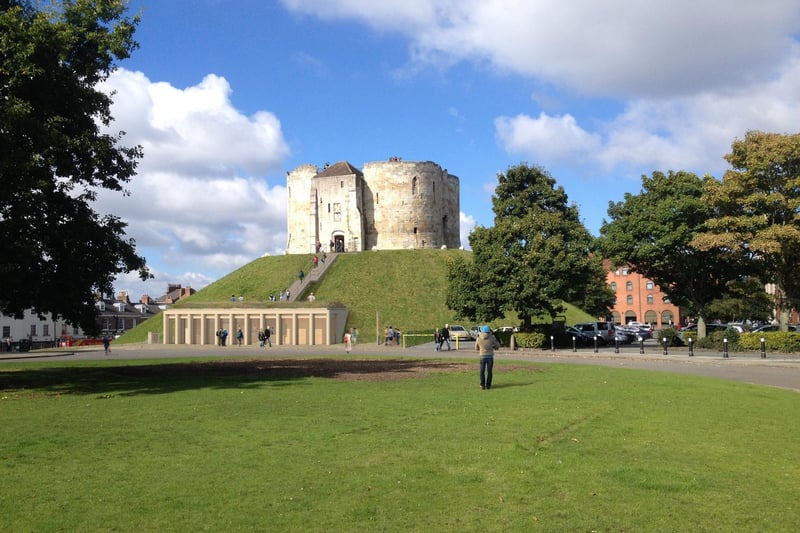 The tower is the remains of what was once the Norman keep of York Castle. A major explosion in 1684 destroyed the defences, and afterwards it was used as a prison until 1929.