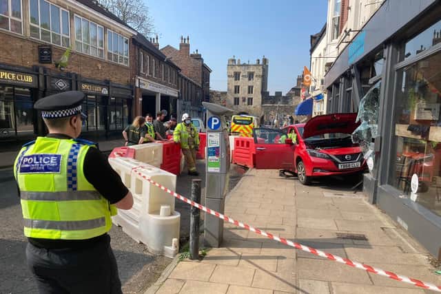 A car crashed into the BrewDog pub. Photo: North Yorkshire Police