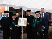 From left to right: David Gradel, Board member of Bar-Ilan University, Baroness Hale, Dr David Dangoor, Sir Bernard Rix, Romie Tager QC of London and Shlomo Rechtschaffen, Executive Director Bar-Ilan UK.