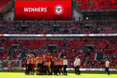 Brentford celebrate at Wembley. Pic: Getty