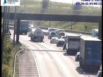 Severe delays on M62 in West Yorkshire as brakes lock on fuel tanker
cc Highways England
