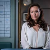 Undated BBC handout photo of Amanda Mealing who is taking a break from Casualty after seven years playing Connie Beauchamp on the medical drama. The actress joined the long-running BBC One series in 2014, moving from sister show Holby City, where she had played the same character for six years (photo: Alistair Heap/BBC).