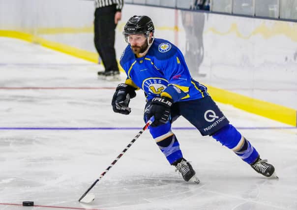 SOLE FOCUS: Defenceman Sam Zajac, pictured in action for Leeds Chiefs during the 2019-20 NIHL National season. 
Picture courtesy of Mark Ferriss.