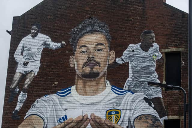 A mural of Kalvin Phillips following Leeds' promotion to the Premier League.