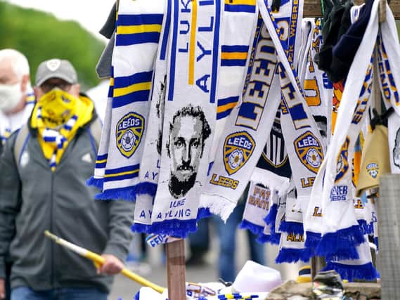 Leeds United scarves on sale at Elland Road. Pic: Getty