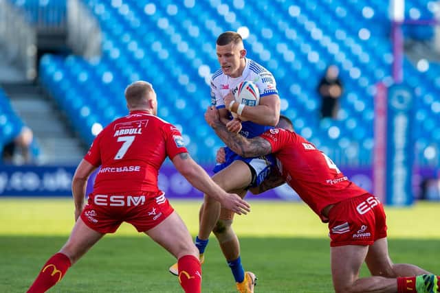 Ash Handley in his comeback games against Hull KR. Picture by Bruce Rollinson.