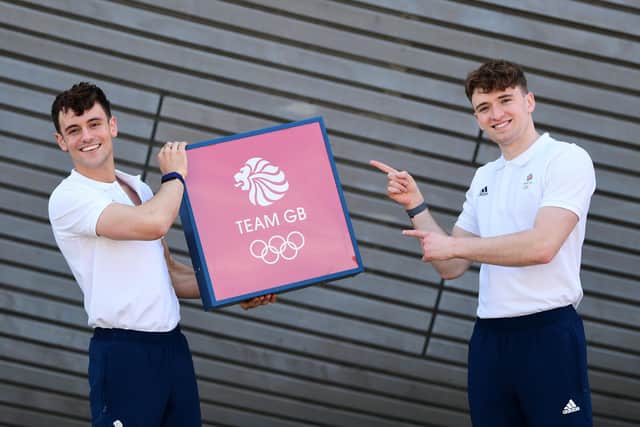 TOKYO BOUND: Tom Daley and Matty Lee at the official announcement of the Great Britain diving team on Wednesday. Picture: Alex Broadway/Getty Images.