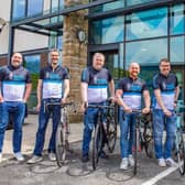 Some of the workmates at Romero Group who are preparing for a coast-to-coast bike ride in memory of former colleague Lloyd Pinder, who lost his battle with prostate cancer last year.