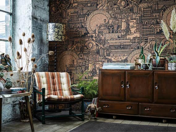 The Monkey Puzzle Tree has been awarded a Design Guild Mark for its ‘Hit The North’ cork wallpaper (pictured)