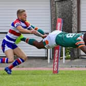 Alex Brown scored two tries on his Hunslet debut agianst Rochdale. Picture c/o Hunslet RLFC.