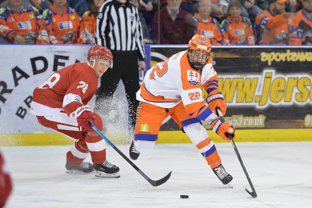 LEARNING PROCESS: Jordan Griffin, in action during his two-year spell with Sheffield Steelers. Picture courtesy of Dean Woolley.