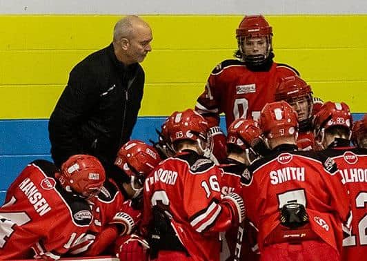 COACHING: Dave Whistle oversees a training session at the Okanagan Hockey Academy. Picture courtesy of OHA.
