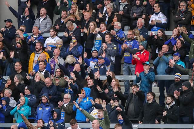 Leeds Rhinos fans got a recent taste of the live action but it didn't last long after the upcoming game with St Helens was postponed owing to positive Covid-19 test results in the camp. Picture: Alex Whitehead/SWpix.com.