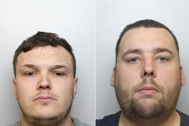 Leeds carjackers Ryan Fraser (left) and Andrew Hall drove off with three kids in vehicle after robbing mum on Armley Ridge Road, Leeds.
