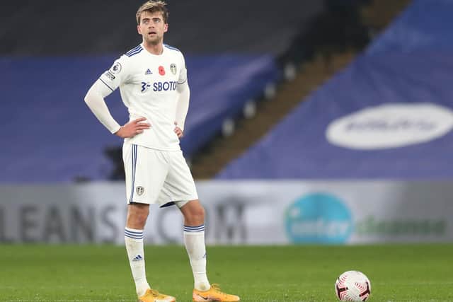 DISMAY: For Leeds United striker Patrick Bamford, above, in November's defeat at Crystal Palace, pictured, due to the tightest of offside calls. Photo by Naomi Baker/Getty Images.