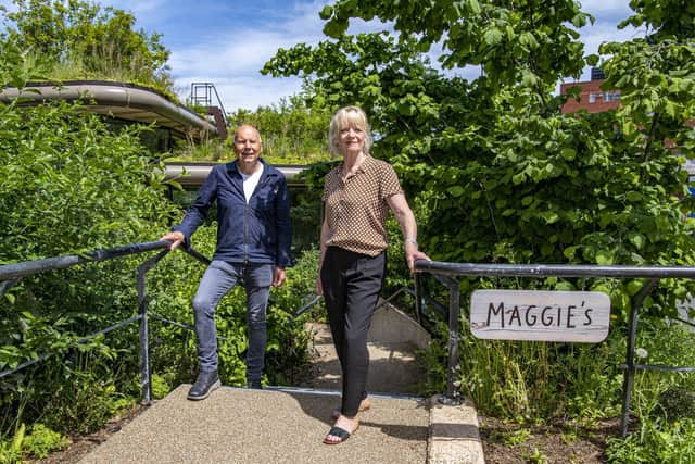 Chris and Fiona Royfe, Yorkshire assistant county organisers at the National Garden Scheme, get a sneak preview of the tour to be offered to those visiting the Maggie's Leeds centre this weekend. Picture: Tony Johnson