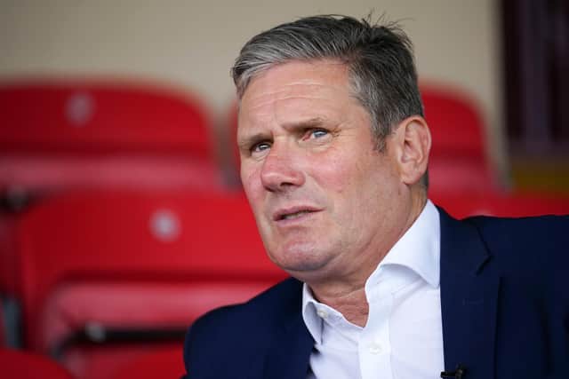 Labour leader Sir Keir Starmer on a visit to Batley today (Thursday). Photo: Getty Images