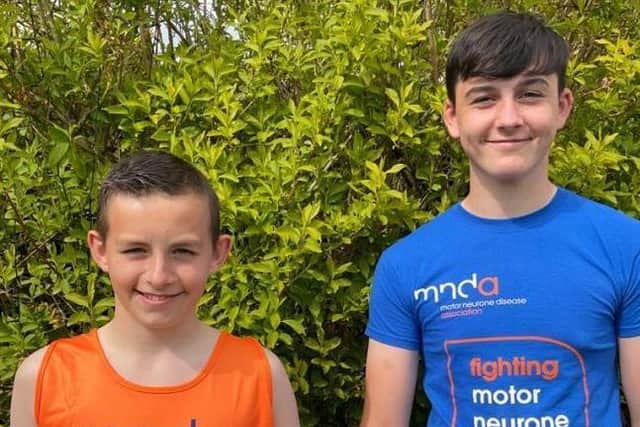 Preston Meloy, 12 and Ben Pearce, 14, are running a half marathon for the Motor Neurone Disease Association after being inspired by Rob Burrow's BBC documentary.