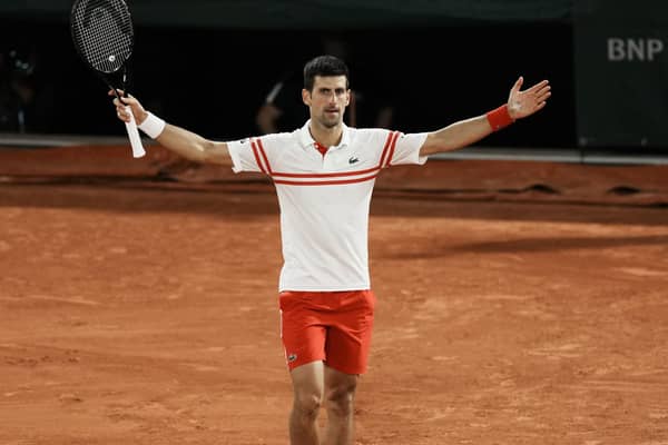 TOP MAN: Novak Djokovic celebrates as he defeats Spain's Rafael Nadal. Picture: AP/Thibault Camus
