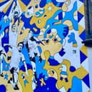 New Leeds United mural unveiled at Pudsey Market. Pic: LUFC Trust