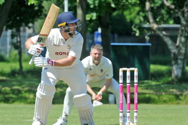 Woodlands opener Sam Frankland who scored 128 in the Bradford Premier League win at Morley. Picture: Steve Riding.