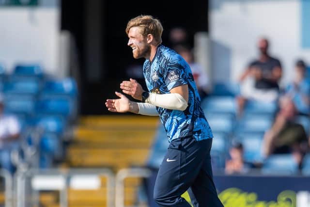 MAKE IT COUNT: Yorkshire Vikings' captain David WIlley celebrates dismissing Birmingham's Ed Pollock in last Thursday's win at Headingley. Picture by Allan McKenzie/SWpix.com