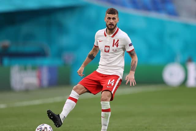 Leeds United midfielder Mateusz Klich in action for Poland at the Euros. Pic: Getty