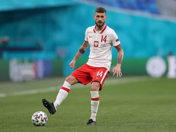 Leeds United midfielder Mateusz Klich in action for Poland at the Euros. Pic: Getty