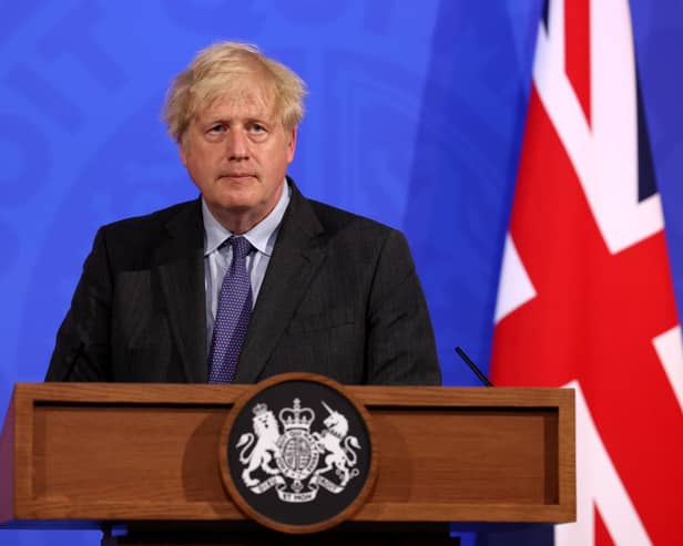 Prime Minister Boris Johnson, during a media briefing in Downing Street, London, on coronavirus (Covid-19).