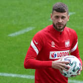 Leeds United's Poland international midfielder Mateusz Klich. Photo by JANEK SKARZYNSKI/AFP via Getty Images.